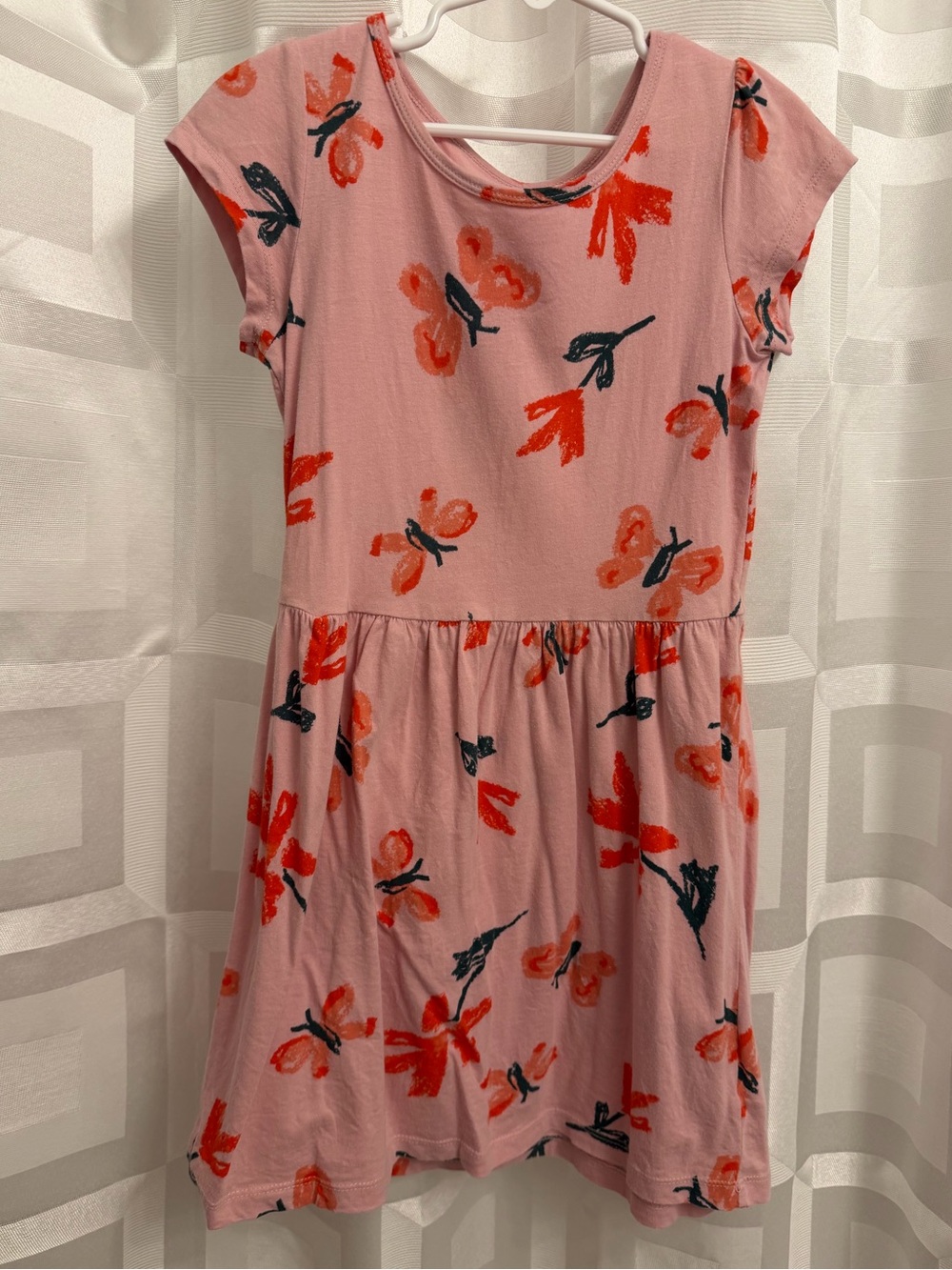 Carter’s light pink butterfly and flowers dress size 7
